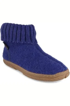 Haflinger Hüttenschuhe Toni, ink, jungen, winter Hausschuh temperaturregulierend blau 26 EU