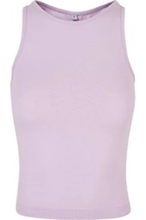 Build Your Brand Trainingsshirt Damen Racer Back Top hoher Rundhalsausschnitt lila XL
