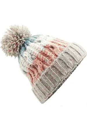 Neverless Bommelmütze Strickmütze Herren Grobstrick Bunt Bommelmütze Wintermütze ® beige