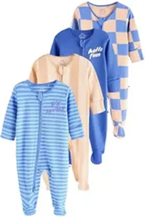 Next Schlafoverall Baby-Schlafanzüge mit Reißverschluss 4er-Pack (4-tlg) beige 56 (bis zu 1 Mon.)