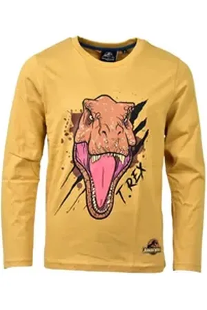 Jurassic World Langarmshirt T-Rex Jungen Shirt aus Baumwolle Gr. 104- 128 cm braun 104 cm