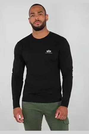 Alpha Industries Langarmshirt Basic LS Small Logo schwarz L