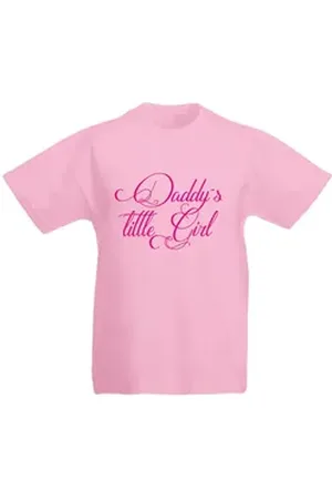 G-graphics T-Shirt Daddy ́s little Girl Kinder T-Shirt mit Spruch / Statement rosa 140