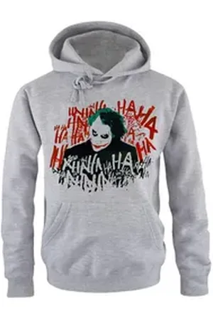 Batman Hoodie hahahaha Hoodie Sweatshirt mit Kapuze grau L