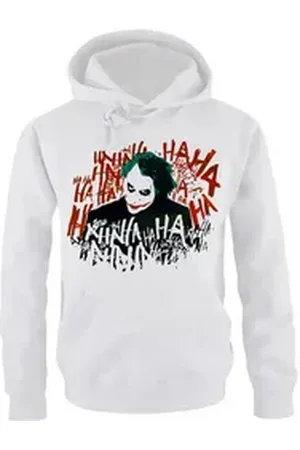 Batman Hoodie hahahaha Hoodie Sweatshirt mit Kapuze weiß L