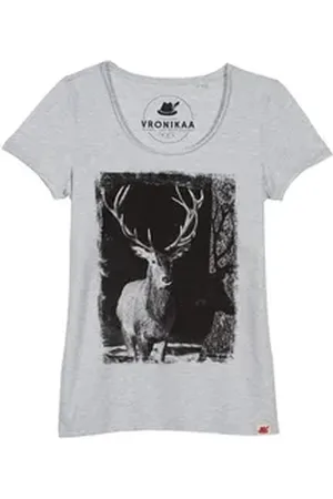 VRONIKAA Trachtenshirt Shirt Hirsch Damen Hirsch L