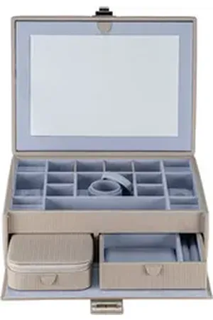 Windrose Schmuckkoffer L mit Einsatz (Corbello) beige