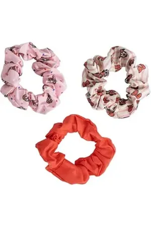 Disney Haargummi Kinder Haar Scrunchies 3 Stück Minnie, Set weiß