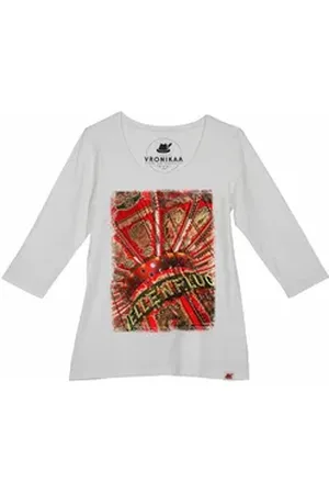VRONIKAA Trachtenshirt Shirt Wellenflug Damen Offwhite XL
