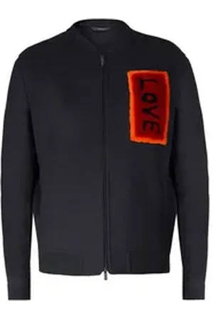 Fendi Bomberjacke Retro Love Vintage Jacke Abnehmbare Patches, elastischer Bund und elastische Bündchen schwarz M