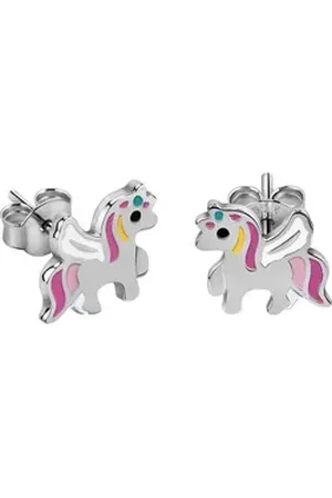 FAVS Paar Ohrhänger Mädchen-Kinderohrring 925er Silber, Emaille silberfarben