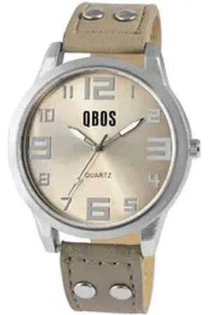 QBOS Quarzuhr QB0029 Unisexuhr mit Lederimitationsarmband, weiß