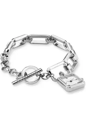 ROSEFIELD Quarzuhr Damenuhr STUDIO Kettenuhr Silber eckig SWSSS-O53 silberfarben