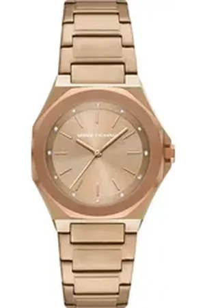 Giorgio Armani ARMANI EXCHANGE Quarzuhr AX4616, Armbanduhr, Damenuhr, Edelstahlarmband, analog, Glassteine goldfarben
