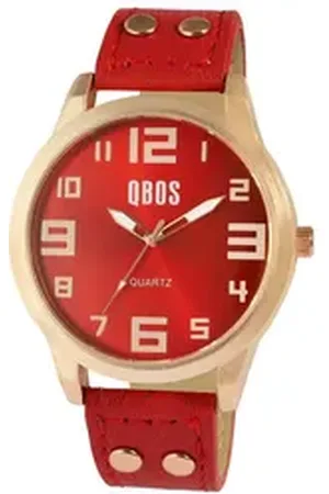 QBOS Quarzuhr QB0029 Unisexuhr mit Lederimitationsarmband, weiß