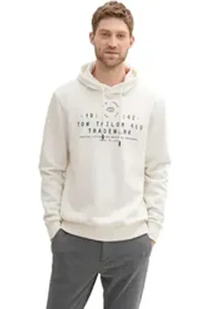TOM TAILOR Kapuzensweatshirt mit großem Logo-Frontprint weiß L