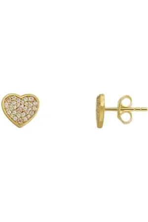 Xenox Paar Ohrstecker Ohrstecker Damen "Love Story" Silber vergoldet mit Zirkonia