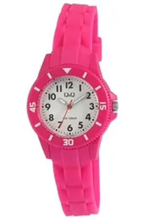 Q&Q Quarzuhr V26A Kinderuhr mit Silikonarmband, 10 Bar, pink rosa