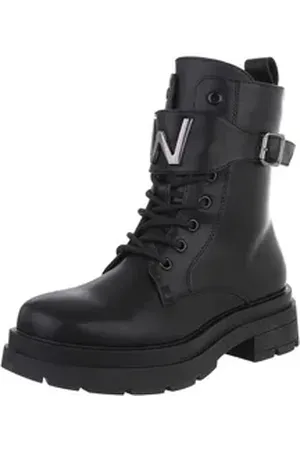 Ital-Design Damen Schnürschuhe Freizeit Schnürstiefelette (88460354) Blockabsatz Stiefeletten in Schwarz schwarz 38 EU