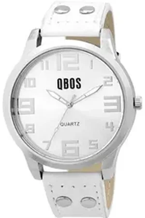 QBOS Quarzuhr QB0029 Unisexuhr mit Lederimitationsarmband, weiß