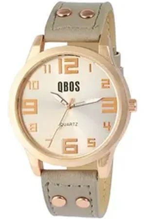QBOS Quarzuhr QB0029 Unisexuhr mit Lederimitationsarmband, weiß