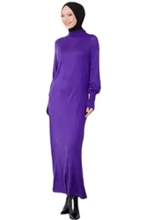 Armine Maxikleid ARMINE Maxikleid Damen, Lässiges Waschbar Damen Kleider Elegant, Gürte lila 40-42