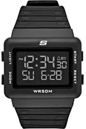 Skechers Chronograph LARSON SR1077, Quarzuhr, Armbanduhr, Herrenuhr, Silikonarmband, digital, Wochentag schwarz