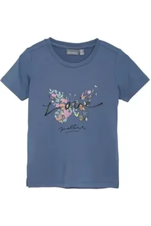 Color Kids T-Shirt COT-shirt W. Print -S/S, Girl Kids T-Shirt mit Quick Dry Funtkion blau 104