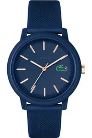 Lacoste Quarzuhr .12.12 2011234, Armbanduhr, Herrenuhr, Mineralglas, Silikonarmband blau
