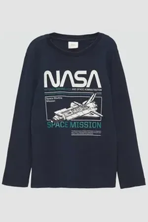 QS by s.Oliver Langarmshirt Longsleeve mit NASA®-Print blau 104/110