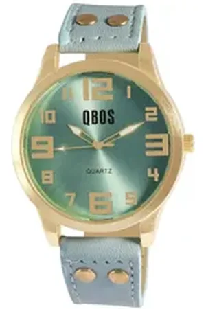 QBOS Quarzuhr QB0029 Unisexuhr mit Lederimitationsarmband, weiß