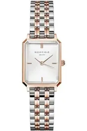 ROSEFIELD Quarzuhr Damenuhr Octagon XS Bicolor Silber Rosegold OWRSR-O64 silberfarben