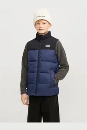 JACK & JONES Junior Kurzweste JJETOBY BODYWARMER COLLAR blau 176