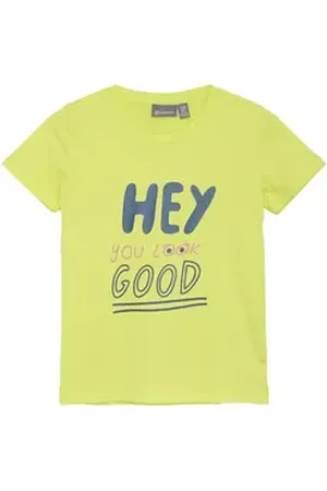 Color Kids T-Shirt COT-shirt W. Print -S/S, Girl Kids T-Shirt mit Quick Dry Funtkion gelb 110