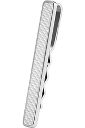 Karisma Krawattennadel Hochwertige Herren Edelstahl 316L Krawattennadel mit Karbon, /Krawattenklammer/Tie Clip Farbwahl KTC202 - Karbon-weiss