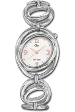 GO Girl Only Quarzuhr Edelstahl Damen Uhr 694818, (Analoguhr), Damenuhr mit Edelstahlarmband, ovales Gehäuse, klein (ca. 30mm), Fashi silberfarben