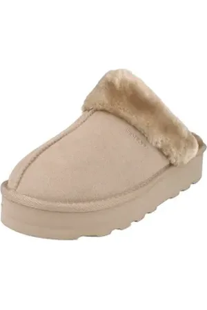 QS by s.Oliver Damen Leder 5-27107-43 Pantoffeln gefüttert Hausschuh gepolstert beige 41 EU
