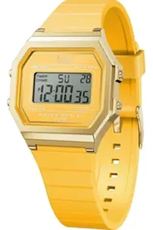 Ice-Watch Chronograph ICE digit retro - Small 022053, Armbanduhr, Quarzuhr, Damenuhr, Silikonarmband, Datum gelb