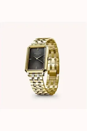 ROSEFIELD Quarzuhr Damenuhr Octagon XS Schwarz Gold eckig OBGSG-O61 goldfarben