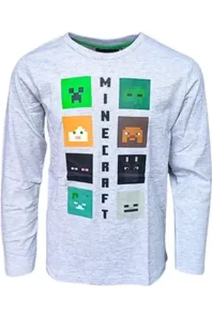 Minecraft Langarmshirt Jungen Jersey Shirt Gr. 116- 152 cm grau 116 cm