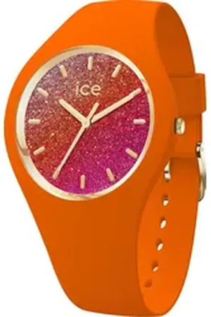 Ice-Watch Quarzuhr ICE glitter - S37 - 3H 022574, Armbanduhr, Damenuhr, Silikonarmband, bis 10 bar wasserdicht orange
