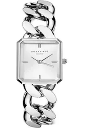 ROSEFIELD Quarzuhr Damenuhr STUDIO Octagon XS Kettenuhr Silber eckig SWSSS-O56 silberfarben