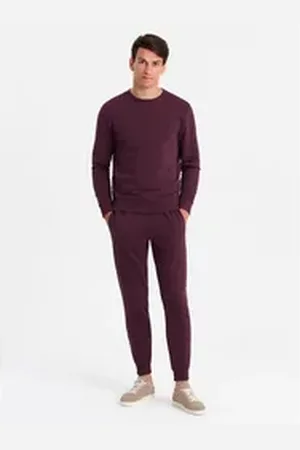 Ombre Clothing Sweatanzug BASIC Herren-Sweatshirt-Set BASIC Sweatshirt + Jogginghose rot XL