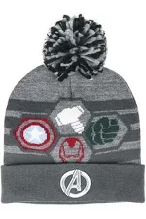 The Avengers Bommelmütze Marvel Avengers Mütze Jugendliche Wintermütze Bommel grau