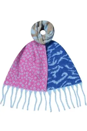 Adel Bags Modeschal Leopard Muster Bunte Face Schal für Damen blau