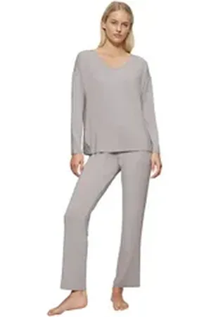 Triumph Pyjama Timeless Sensuality PK LSL (2 tlg) atumgsaktiv und weich grau 36