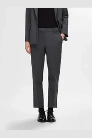 SELECTED FEMME Bügelfaltenhose Rita-Ria (1-tlg) Falten grau 40