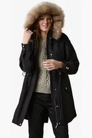 Next Parka Parka mit Kapuze und Kunstfellbesatz – Kurzgröße (1-St) schwarz 22 (GB: 16 Petite)