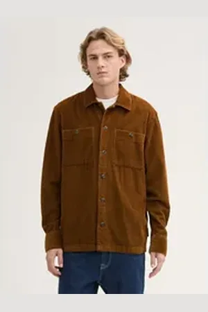 TOM TAILOR Denim Langarmhemd Relaxed Cord Overshirt braun XL