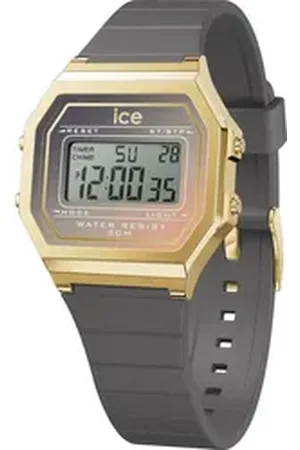 Ice-Watch Chronograph ICE digit retro sunset - Small 023310, Quarzuhr, Armbanduhr, Damenuhr, digital, Silikonarmband, Stoppfunktion grau